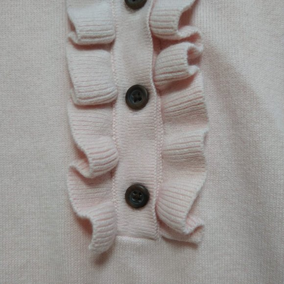 Boden Top Frill Henley Milkshake US 4 Pink Soft Cotton Wool Knit Ruffle Buttons - Picture 4 of 12